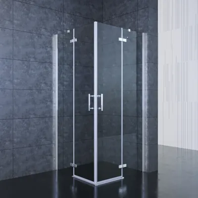 Produktbild von Duschkabine falttür 100x80x195cm Eckeinstieg Bad Eckdusche Pendeltür Falttür Nano Glas Drehfalttür