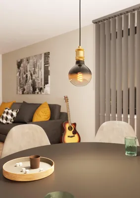 Produktbild von EGLO Pendelleuchte Esstisch Yorth, Hängelampe für Wohnzimmer und Esszimmer, Esszimmerlampe aus Metall in gold und schwarz, Lampe hängend, E27