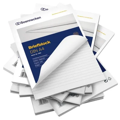 Image de Soennecken Bloc-notes 2303 DIN A4 perforé Règle27 ligné 50feuilles