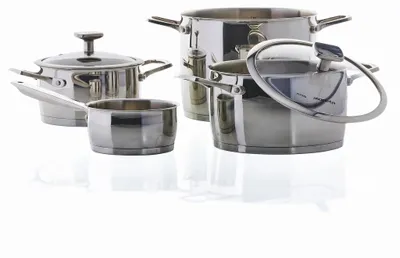 6-teiliges Edelstahl-Kochgeschirr-Set, induktionsgeeignet
