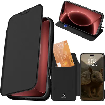 Produktbild von Handyhülle mit Klappe für iPhone 18 Pro / 17 Pro, Dux Ducis Skin Pro, Schwarz
