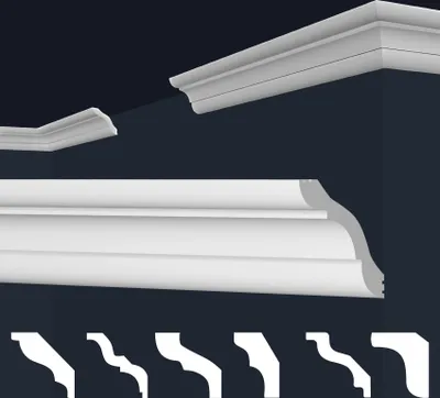 Produktbild von MARBET DESIGN Stuckleisten XPS Styropor weiß - Deckenleisten Deckenstuck Leisten E-Leisten - (20 Meter / 10 Leisten E-41)