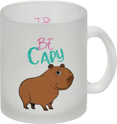 Produktbild von Be Capy Glas Tasse mit niedlichen Capybara Motiv
