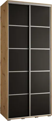 Produktbild von MEBLE KRYSPOL Davos 4 Schrank, zwei Türen - 235,2x100x45 cm - Artisan Schwarz Silber