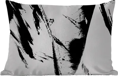 Produktbild von MuchoWow® Outdoor Kissen - Farbe - Schwarz - Abstrakt - 60x40 cm - Wetterfest - Lounge Kissen - Zierkissen - Kissen für Innenräume