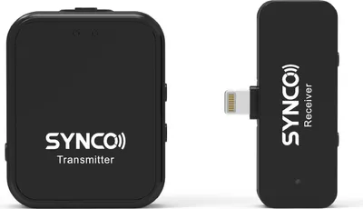 Produktbild von SYNCO G1L 2,4G Drahtloses Mikrofonsystem mit Clip-on-Sender und Mini-Typ-C-Empfaenger 150M Reichweite Eingebauter Akku Kompatibel mit Smartphone Tablet Laptop mit Lightning-Eingang fuer mobiles Vlog-Live-Streaming Interview-Videoaufzeichnung
