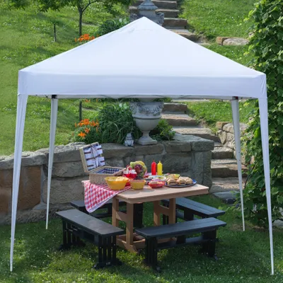 Produktbild von FCH Klapppavillon, Gartenpavillon, 3x3 m, wasserdicht/Sonnenschutz, geeignet für Peer -Aktivitäten im Freien, weiß