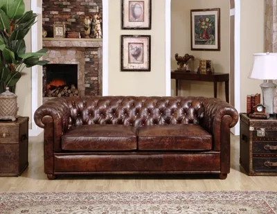 Immagine prodotto di Divano Chesterfield Imbottito Divani Classico Seduta Similcuoio 3 Posti - 296