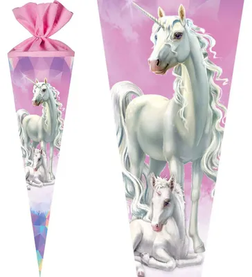 Produktbild von Nestler Schultüte Einhorn Unicorn 70 cm mit / ohne Schleife, Motiv / Ausführung:Märchenwald - ohne Schleife