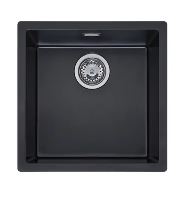 Produktbild von Reginox R34651 Flächenbündige Regi Granit Spüle TEXEL 40x40 (L) PURE Black ab 50 cm Schrankbreite