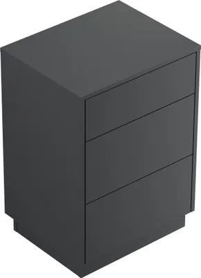 Produktbild von Design Nachttisch Lux M 50cm stehend, 3 Pushauszüge Grafit : Grafit Varianten: Grafit