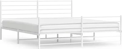 Obrázok produktu pre vidaXL Posteľný rošt s čelom a nohami kovový biely 193x203 cm
