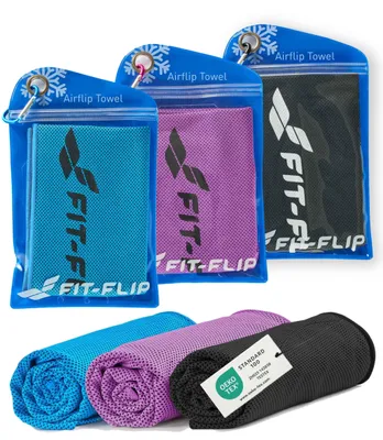 Produktbild von Kühltuch Set, Mikrofaser, 3 Stück, 100 x 30 cm, für Sport