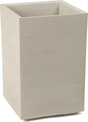Produktbild von HowHomely | Pflanzkübel - Betonique - 60x40 cm - Coffee Latte - Hochwertiger Recyclingkunststoff - Mit Rollen