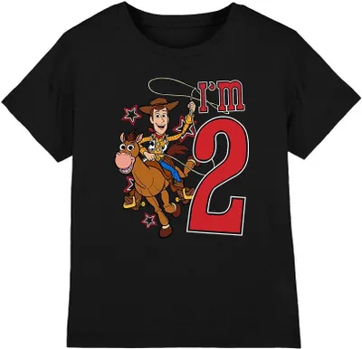 Image de Toy Story - "Je suis 2" T-shirt pour enfants - Anniversaire TV3914 (104) (Noir)