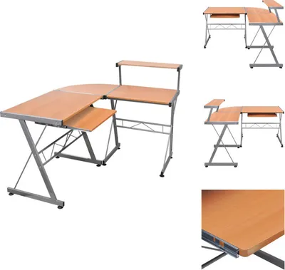 Image de vidaXL Table d'ordinateur d'angle Marron 132x112x99 cm Bois composite - Bureaux