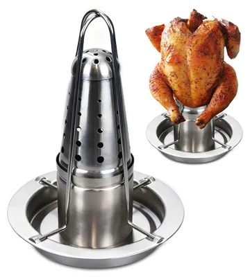 Productafbeelding van RVS Kiphouder met Druipbak voor Oven en Grill