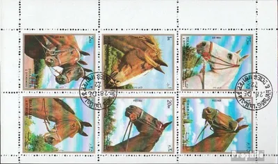 Produktbild von Briefmarken Sharjah 1972 Mi 1276-1281 Kleinbogen (kompl. Ausg.) gestempelt Pferde