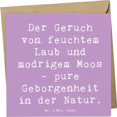 Produktbild von Mr. & Mrs. Panda Klappkarte Spruch Geborgenheit in der Natur - Lavendeltraum - Geschenk, Motivation, Zitat, doppelkarte, Naturverbundenheit, Gefühl, faltkarte, beruhigend