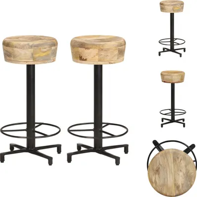 Produktbild von vidaXL Barhocker 2 Stk. 66 cm Mango Massivholz -  Barhocker