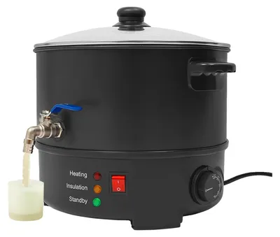 Obrázek produktu pro Elektrický voskovací ohřívač, nerezová ocel, 8L, 1000W, kulatý design, EU zástrčka, černý