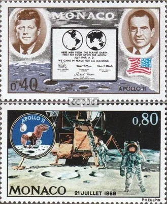 Produktbild von Briefmarken Monaco 1970 Mi 974-975 (kompl.Ausg.) postfrisch Apollo
