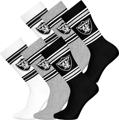 Produktbild von Huddle Uni Freizeitsocken Las Vegas Raiders Crew 6-Pack wht-mgr-blk - Größe 35-38