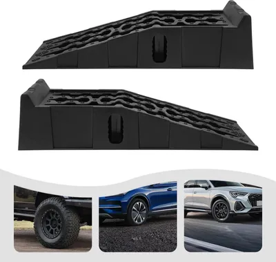 Zdjęcie produktu dla Rampy wjazdowe do samochodów - Zestaw 2 ramp serwisowych - Udźwig 7257 kg - Wysokość podnoszenia 17 cm - Szerokość 24,5 cm - Rozmiar 92×32×32 cm - Czarny