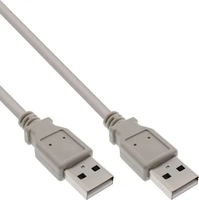 Image de InLine® 34318H Câble USB 2.0, A à A, beige, 2m
