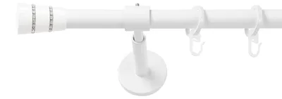Produktbild von SN Deco Gardinenstange Rennes, 19 mm, 1-läufig, Stahl, Komplett-Set mit Ringen, geschlossener Träger, 160 cm, weiß