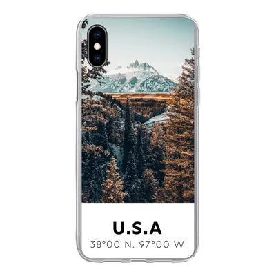 Produktbild von MuchoWow® Handyhülle Schutzhülle Hülle für iPhone Xs Amerika - Berge - Bäume Silikon Softcase Handy Hülle - Handytasche