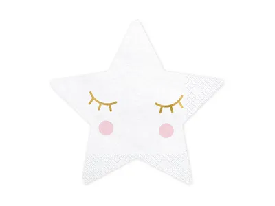 Zdjęcie produktu dla Oświadczenie o tkaninach - Serwetki Little Star, zaprojektowane z myślą o Twoim stole, 16x16 cm. Idealne na każdą okazję, w opakowaniu 20 sztuk!
