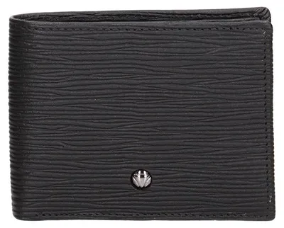 Imagen del producto de Cartera de cuero genuino, negra, diseño Momo, delgada y compacta