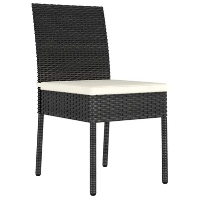 Image de vidaXL Chaises de jardin 2 pcs. Poly rotin noir