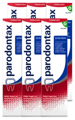 Imagen del producto de 6 tubos de pasta dental Parodontax Extra Fresh para encías sangrantes, 75 ml - Paquete económico - 6 unidades