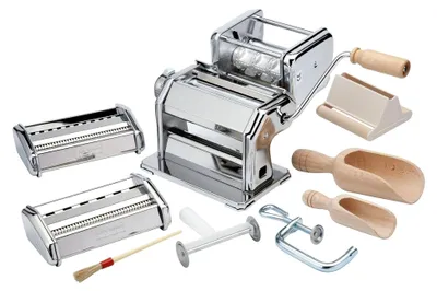 Produktbild von Pasta-Set mit Nudelmaschine und Zubehör, 9-teilig, Silber