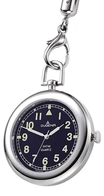 Produktbild von Dugena Taschenuhr 4149874-1, für Herren, Quarz, Edelstahl, Ledertasche, 3 bar