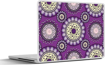 Produktbild von MuchoWow® Laptop Aufkleber Sticker Cover Mädchen - Blumen - Lila - Muster - Mädchen - Kinder - Kinder 32.5x23.5 cm - Sticker für Laptop - Selbstklebend