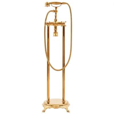 Produktbild von vidaXL Freistehende Badewannenarmatur Edelstahl 99,5 cm Golden