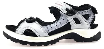 Image de Ecco - Sandales plates pour femmes, style décontracté, couleur gris, adaptées à la conduite tout-terrain