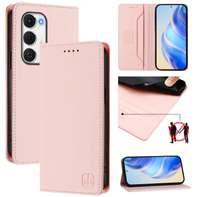 Produktbild von Lederhülle für Tecno Spark 40 Pro+ Hülle Flip Brieftasche Kartenfächern Ständer Schutzhülle Pink