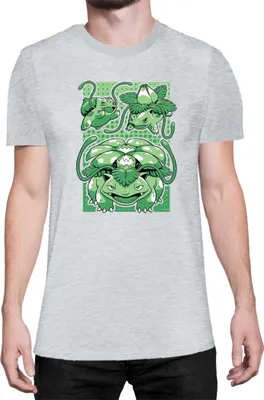 Zdjęcie produktu dla Męska Koszulka Japan Manga Anime Comics Pokemon 047, Man XL / Wrzosowy szary