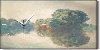 Produktbild von Wanduhr Uhr Wandbild Leinwand Geräuschlos 60x30 Die Seine in Giverty malen - weiße Hände