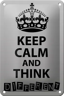 Produktbild von Blechschild Spruch 12x18cm Keep Calm think different