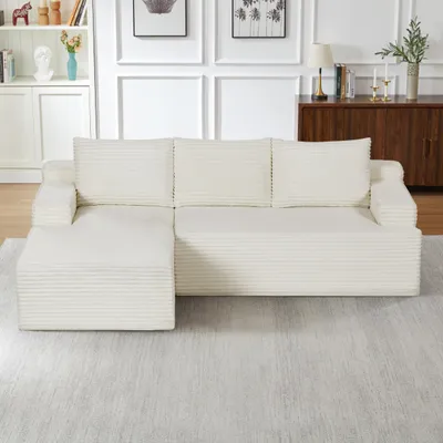 Produktbild von STILVORA Ecksofa L-Form mit tiefer Sitzfläche, Modulares Sofa als Schlafsofa ohne Montage, Wohnzimmersofa für Wohnzimmer Schlafzimmer und Apartment