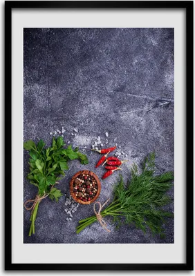 Produktbild von Bild - Bilderrahmen - Foto - 70 cm x 100 cm - MDF - Rahmen - Wandkunst - Kräuter und Gewürze