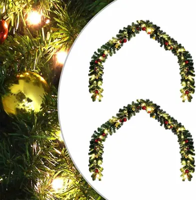 Image de Guirlande de Noël avec 600 LED 2 pcs Vert PVC