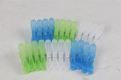 Image de 48x 24pcs Set de pinces à linge Suspendre le linge plastique multicolore