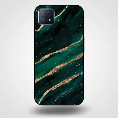 Zdjęcie produktu dla Smartphonica Etui na telefon do OPPO A53 5G / A72 5G / A73 5G z marmurowym nadrukiem - Etui z TPU z marmurowym wzorem - Zielone złoto