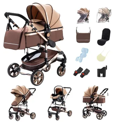 Obrázok produktu pre Nosítko, dizajn 3 v 1, nastaviteľná strieška, 739 khaki